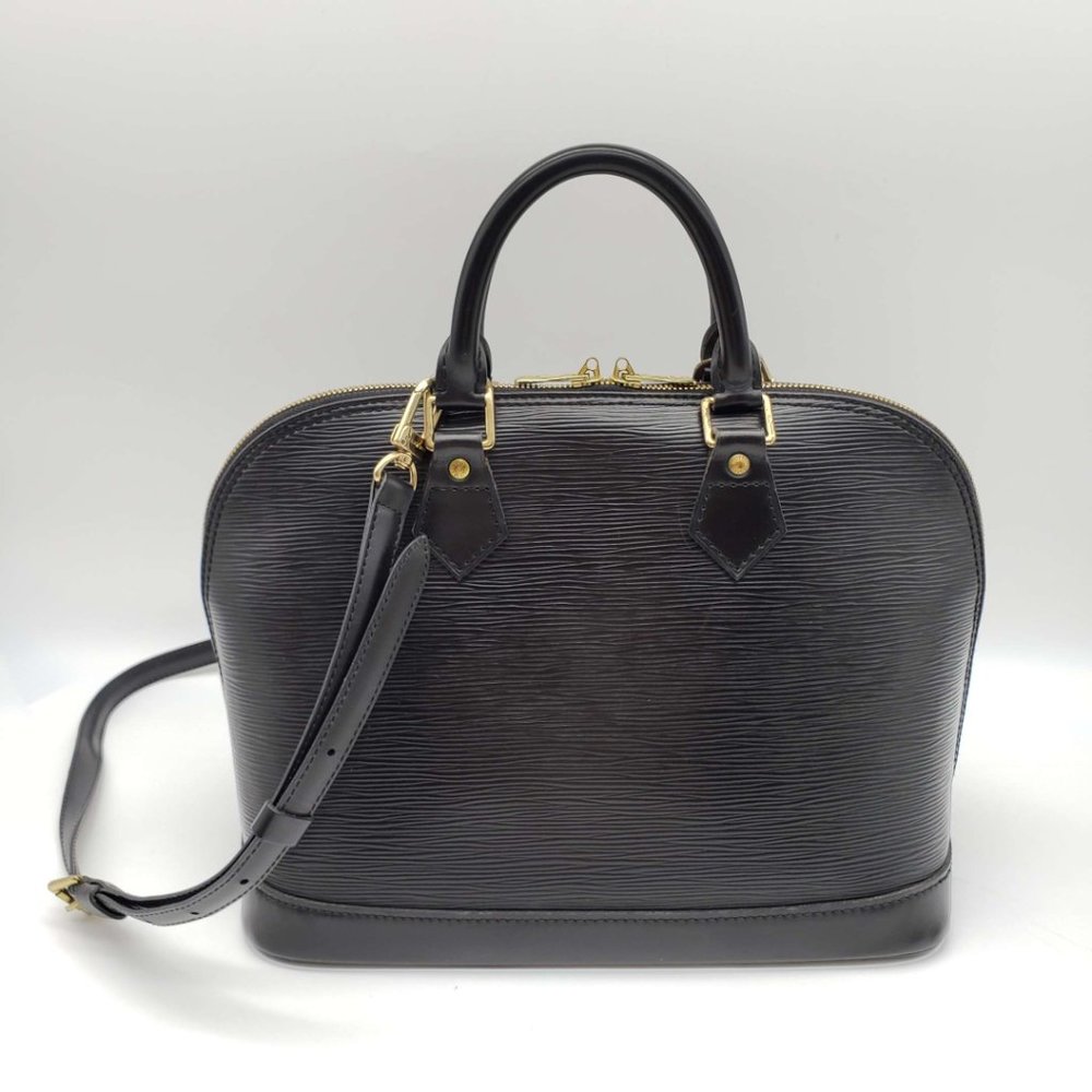 100% Authentic Louis Vuitton Alma PM Black Epi Hand Bag - Picture 2 of 12